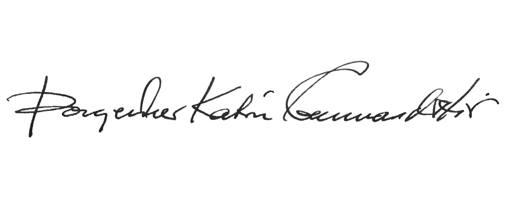 Signature of Þorgerður Katrín Gunnarsdóttir